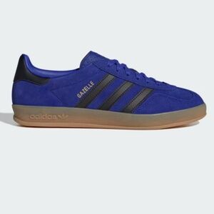 ADIDAS GAZELLE INDOOR ATHLETIC SHOES/ LUCID BLUE/ CORE BLACK/ GOLD/ SIZE 8.5